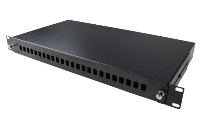 1U Drawer Slide Fibre Optical Rack ODF Terminal Fiber Patch Panel 24 Ports 48 Fiber FTTH 19''