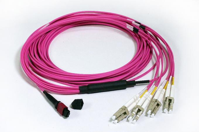 OM4 MPO MTP Patch Cord LC SC  Connector 8 12 24 Core  Pink Violet LSZH Cover 1