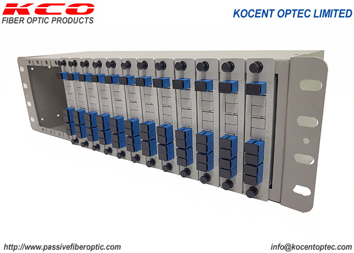 3U 19inch ODF Optical Fiber 1x4 PLC Splitter Rack Mount Terminal Box SC 