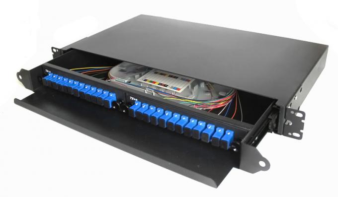 24-Port SC Fiber Optic Terminal Box, 1U Rack Mount Drawer Type