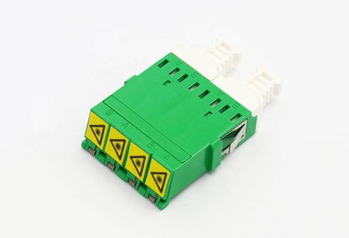 Green Color Quad LC APC Shutter Adapter Singlemode Mid Coupler 4 Ways ...