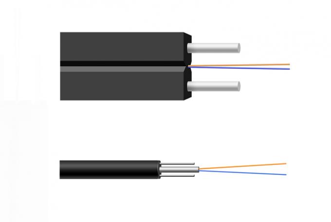 PVC LSZH 2fo SM Monomode G657A FTTH Optical Fibre Drop Cable 2km 1km 0