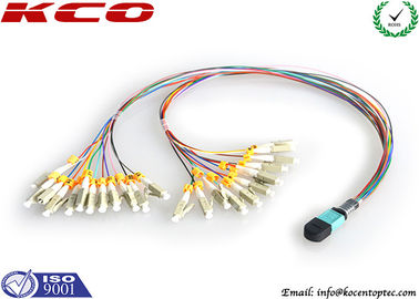 24Fibers MPO MTP Trunk Patch Cord , MTP To LC Breakout Cable 24cores Fan Out for QSFP OSFP
