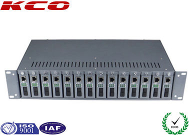 Fiber Optic Media Converter Chassis 14slots 16 slots Rack Mount Patch Panel 2U Double Power