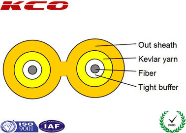 Duplex Zipcord Fiber Optic Breakout Cable Single Mode Tight Buffered