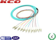 Fan Out LC OM3 Fibre Optic Cable Pigtail 3m LSZH Multi Fibers 12 Cores