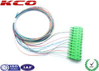 SC/APC 12 fibers colors multi-fibers single mode monomode optical fiber pigtail 1.5m LSZH