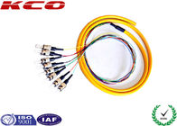 ST/UPC single mode 9/125 fiber optic fanout pigtails 8 cores fibers fo 2m