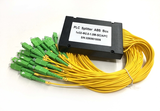 1x32 1*32 1:32 PLC Fiber Optic Splitter SC APC Connector ABS Box Type Passive Components