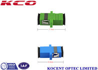 Blue Green Fiber Optic Adapter SC / UPC ,  SC / APC With Flange Simplex 0.2dB