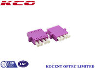 Compact Purple Fiber Optic Adapter LC OM4 No Dust Cap With Flange 4 Channel Way