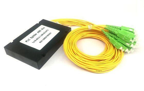 ABS Box Type 1*16 1x16 1:16 Splitter Fiber Optic PLC Single Mode G652D G657A SCA Connector Pigtail 2.0mm