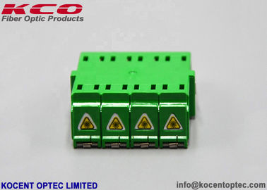 Quad LC APC Shutter Optical Fiber Adapter Singlemode LC Coupler For FTTH