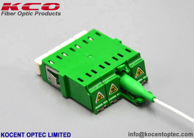 Quad LC APC Shutter Optical Fiber Adapter Singlemode Mid Coupler Plastic Material