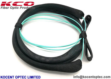 MTP Fiber Optic Truck Cable MPO 12LC OM3 OM4 With Pulling Eye Protection Tube