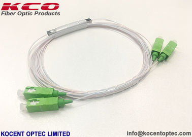 2*2 Mini PLC Fiber Optic Splitter SC/APC Connector For FTTH FTTA 0.9mm 1.0m