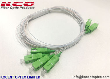 Blockless 2x4 Fiber Optic Splitter SC/APC Green Connector 0.9mm 2.0m Low IL