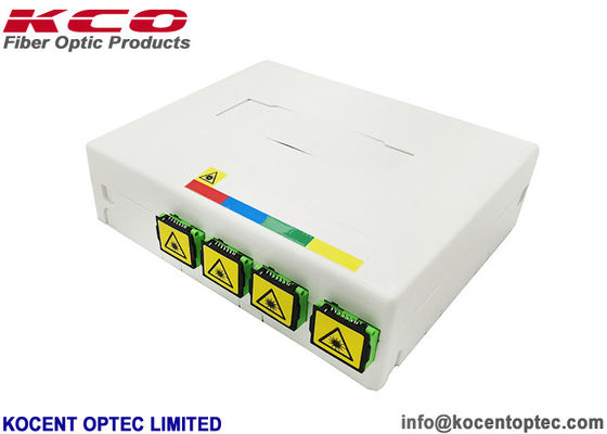 Wallmount FTTH SC/UPC 4core Fibre Optic Terminal Box Roset Socket Faceplate