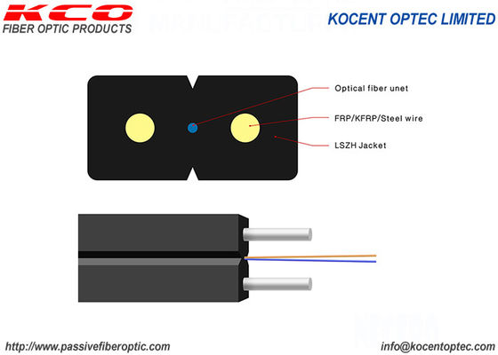 Indoor G657A Indoor Optical Fiber FTTH Drop Cable Patch Cord 1 2 4 Cores LSZH