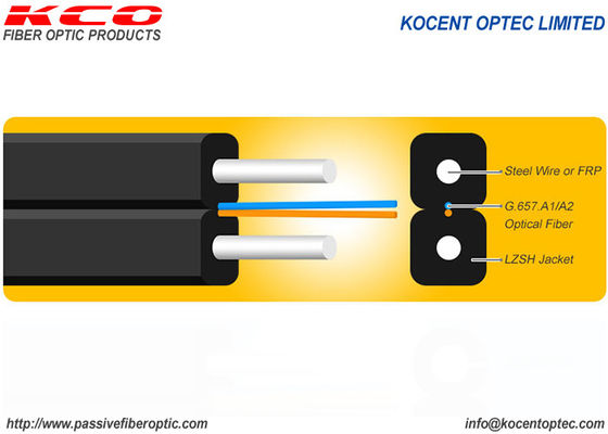 Single Mode G657A 2fo 2 FRP Optica Fibra Flat 8 Figure FTTH Drop Cable Anatel