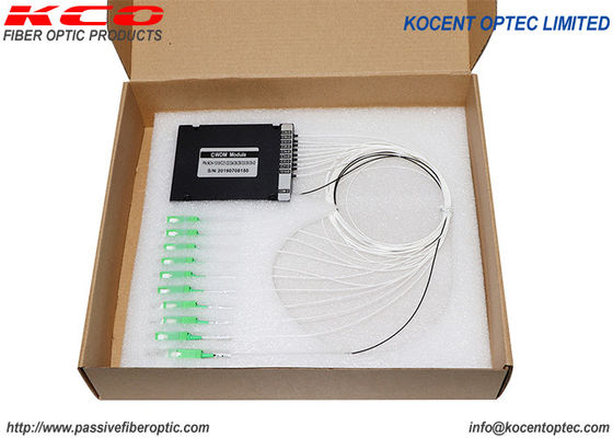 Dense Wavelength Division Multiplexing ABS Box 9CH Fiber Optic DWDM SC APC Connector Single Mode For FTTx