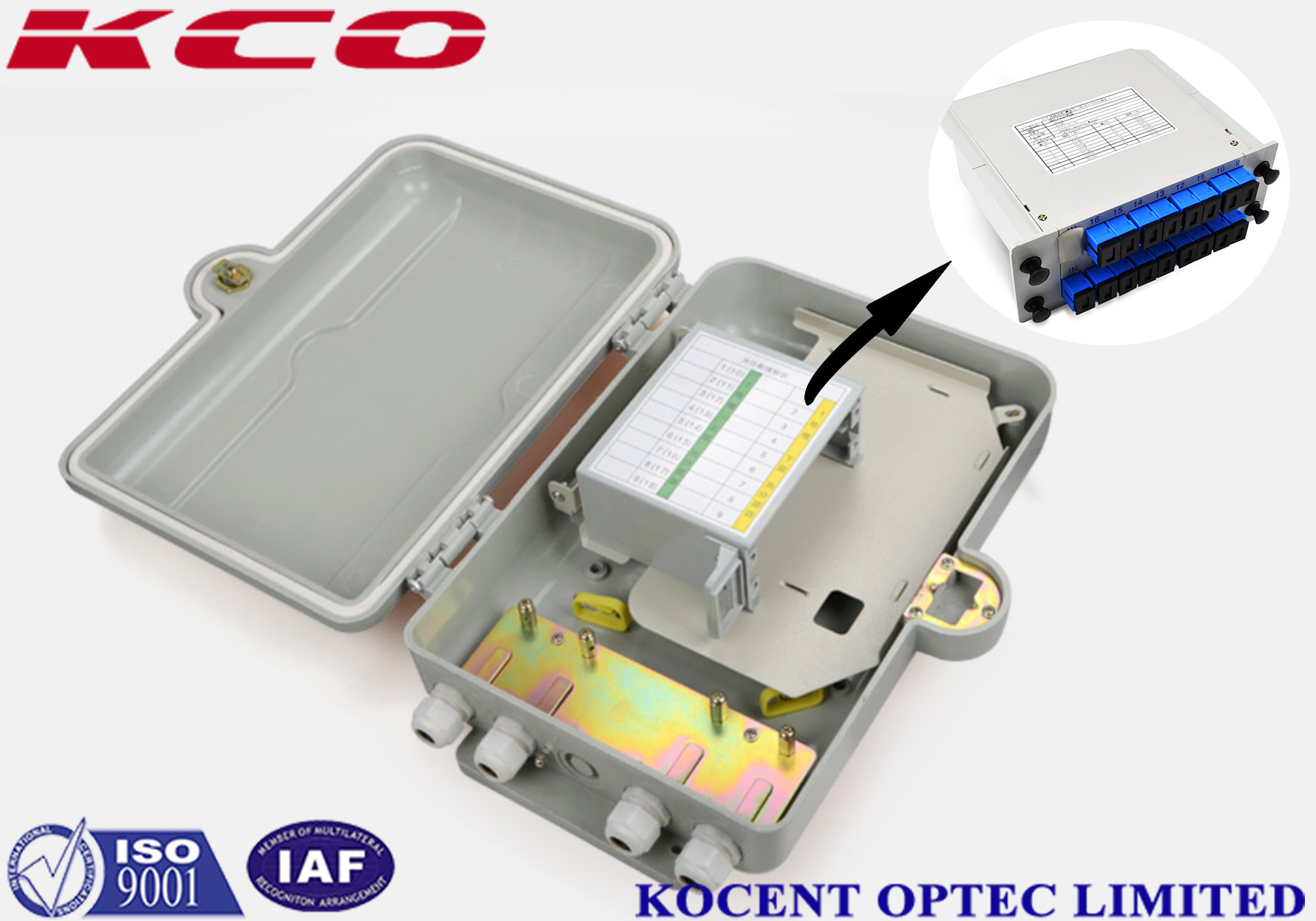 1*16 Fiber Optic Terminal Box , 4 Ports SMC Fiber Optic Distribution ...