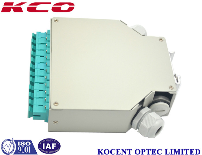 Din Rail Fiber Optic Splice Terminal Box - 12 Port SC/LC Adapter