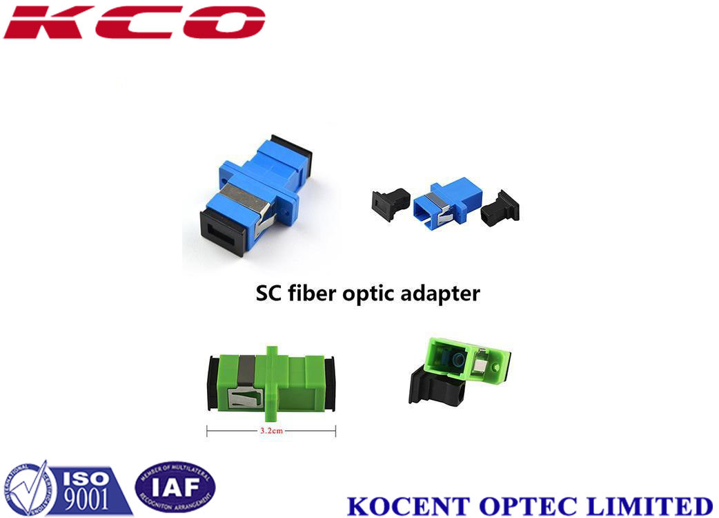 Blue SC/APC SC/UPC Fiber Optic Adapter with Flange