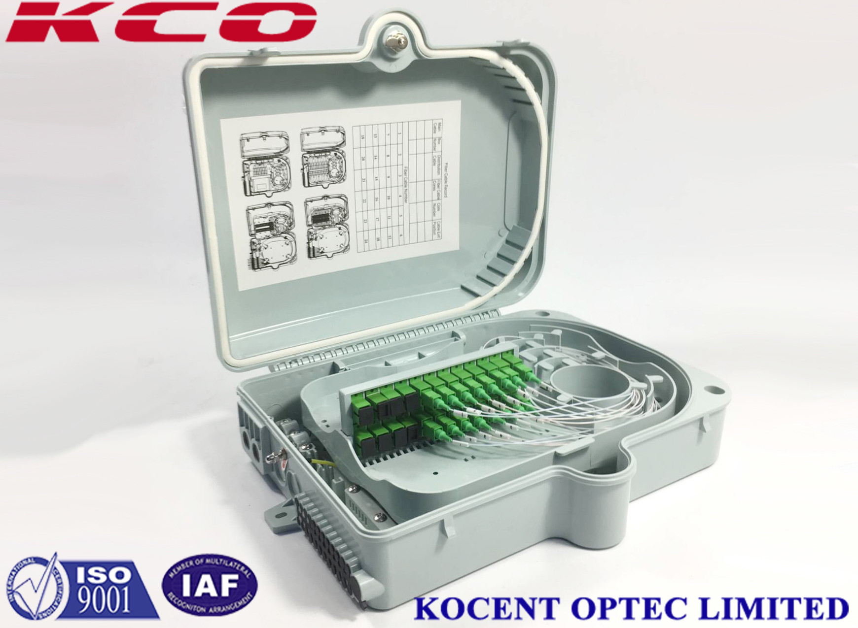24 Port FTTH Fiber Optic Terminal Box - Outdoor IP65 Waterproof