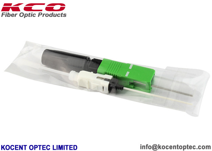 Hot Melt Splice On Fiber Optic Fast Connector SC/APC Green Color 0.2dB