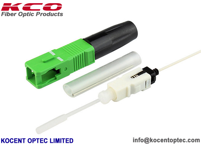 Hot Melt Splice On Fiber Optic Fast Connector SC/APC Green Color 0.2dB