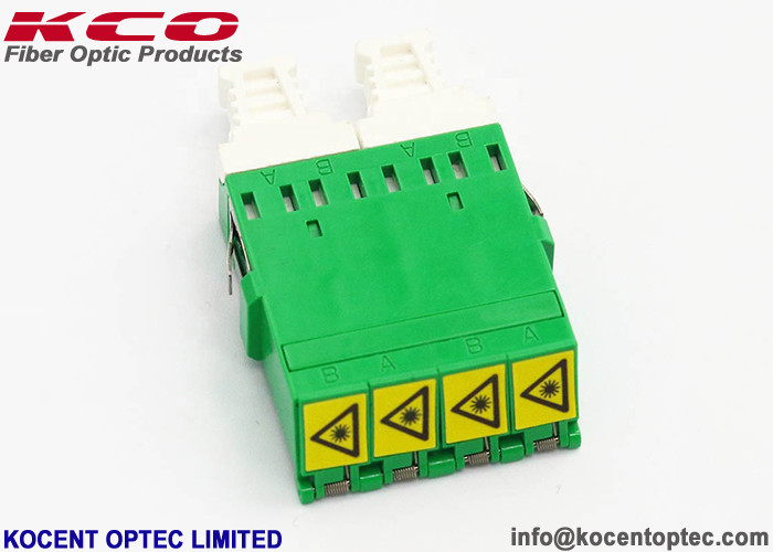 Green Color Quad LC APC Shutter Adapter Singlemode Mid Coupler 4 Ways ...