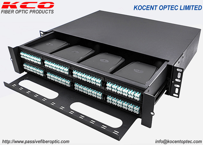 Mpo Rack 2U MPO MTP 192fo High Desity Patch Panel Sliding MTP Fiber Optic Rack ...