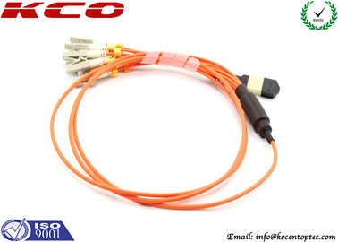 MPO To LC Breakout Cable Harness Multimode OM2 Fiber Optic Patch Cord ISO9001