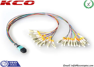 24Fibers MPO MTP Trunk Patch Cord , MTP To LC Breakout Cable 24cores Fan Out for QSFP OSFP