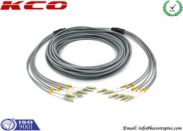 Multi Mode LC to LC 6 Cores Armored Fiber Optic Patch Cord Insertion Loss 0.2dB 3.0 mm Diameter