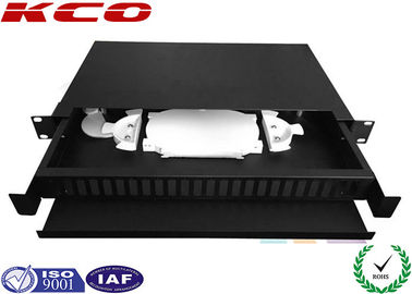 Steel Fiber Optic Terminal Box Rack Mount Fiber Optic Patch Panel 2U with LC Adapters