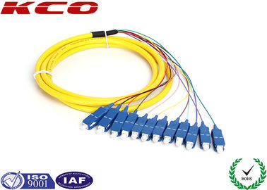 SC/UPC 12 fibers fanout fiber optic pigtail single mode mono mode optical pigtail 2.5m
