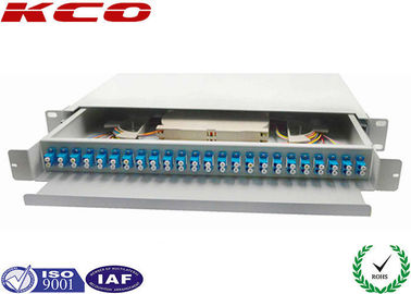 48 Cores LC Duplex 1U Drawer Network Termination Box , Rack Mountable Fibre Termination Panel