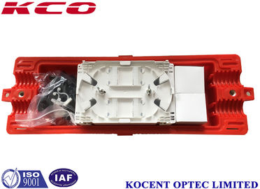 24 Cores Red Fiber Optic Splice Case / Inline Type Fiber Optic Splicing Joint Box