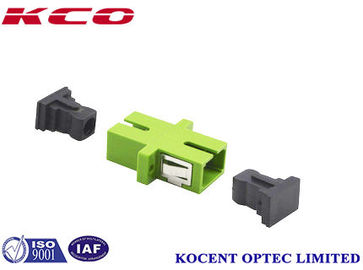 Compact SC / APC Optical Fiber Adapter With Dust Cap Simplex