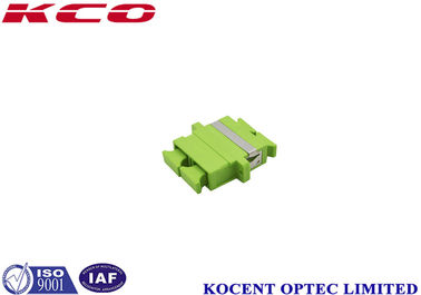 Green Fiber Optic Adapter SC/UPC With Flange, With Dust Cap, Duplex