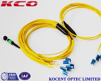 Single Mode Breakout Fiber Optic Cable MPO/APC To 12 LC/UPC OS2 G652D 2.0mm PVC