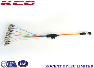 OM1 62.5 OM2 50/125 MPO-12 To ST Fiber Optic Breakout Cable Multimode Long Lifespan