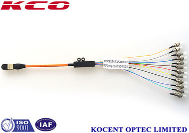 OM1 62.5 OM2 50/125 MPO-12 To ST Fiber Optic Breakout Cable Multimode Long Lifespan