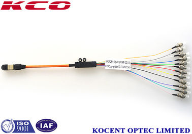 OM1 62.5 OM2 50/125 MPO To 12 ST Fiber Optic Breakout Cable Multimode Long Lifespan