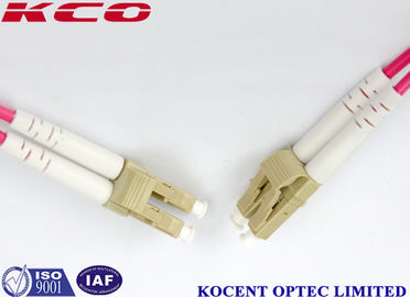 LC MM 50/125 Duplex Fiber Patch Cable 3.0mm Diameter LC OM4 Patch Cord Pink Color