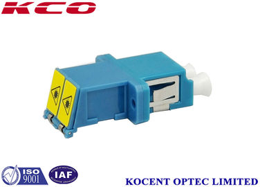 LC/UPC Duplex Shutter Fiber Optic Adapter Full Flange Single Mode MonoMode Blue Colour