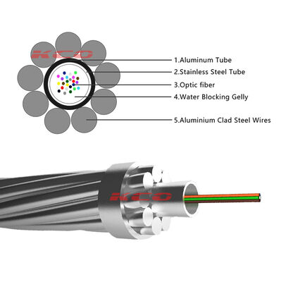 Optical Fiber Photoelectric Composite Overhead Ground Wire OPGW Cable 24 cores Single Mode G652 OPGW-24B1-67