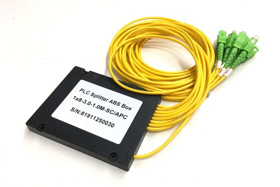  SMF G657A1 PLC fiber optic splitter 1*8 1x8 1:8 SCAPC connector 2.0mm 1.0m for FTTH